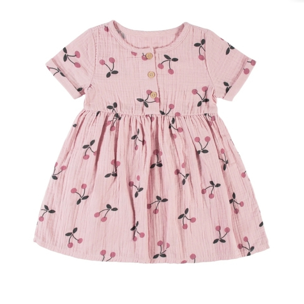 Toddler Girl Short Sleeve Gauze Dress